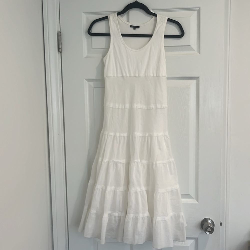 THEORY TIERED RUFFLE DRESS